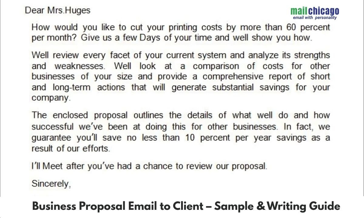 Business Proposal Email to Client